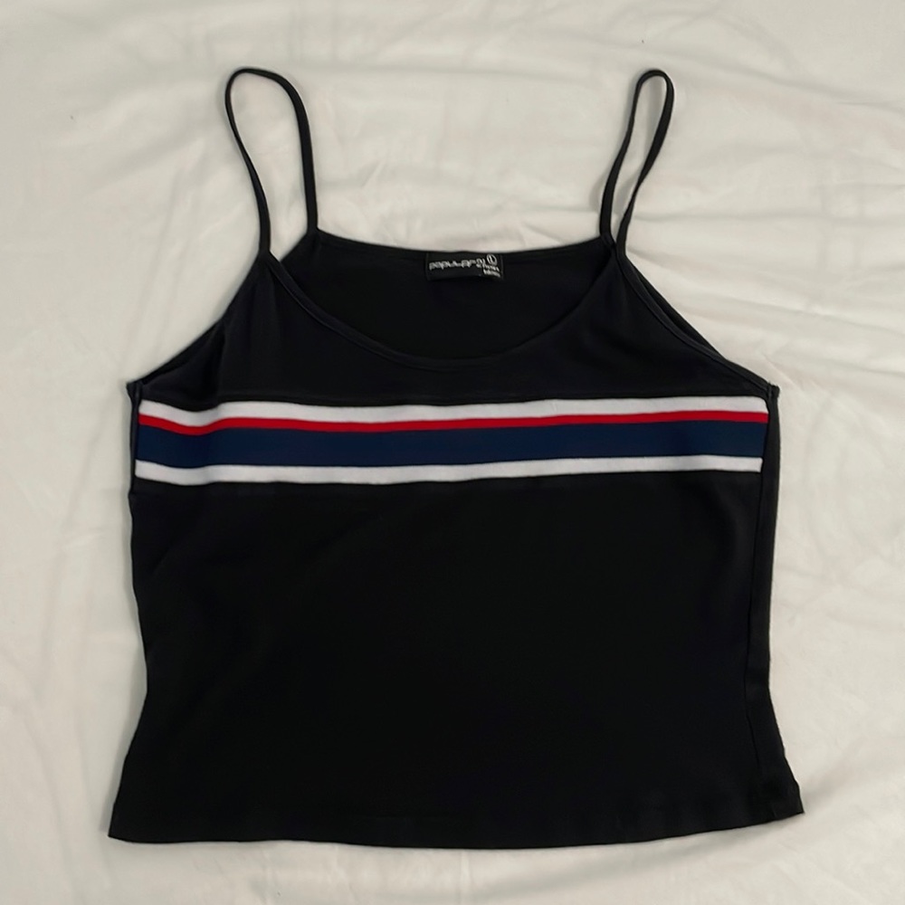 Black crop tank top Size L